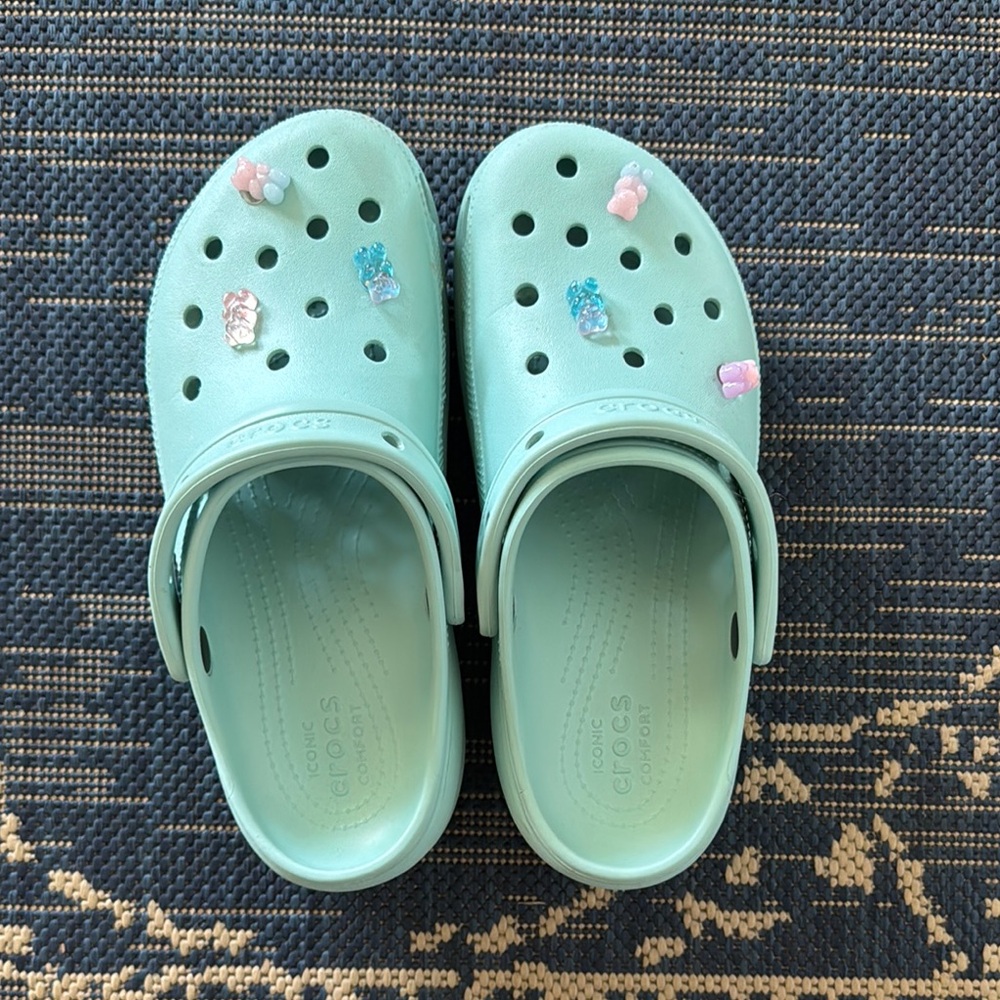 Crocs turquoise Clogs - zibbitz included